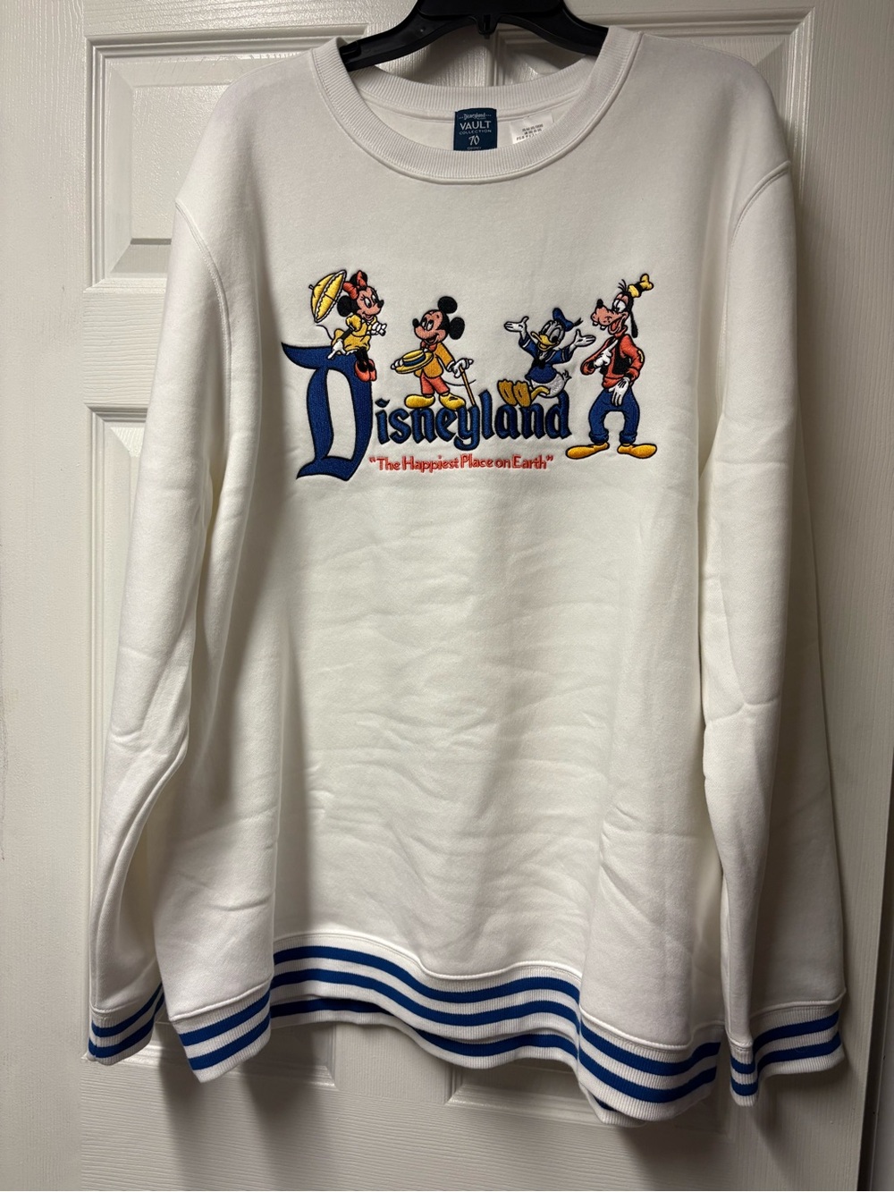 Disney Vault 70th White Sweatshirt with Fab 4 Character Embroidery